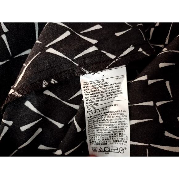 Banana Republic Womens Turtleneck Sleeveless Geometric Mini Dress Black Size 4 - Picture 7 of 8